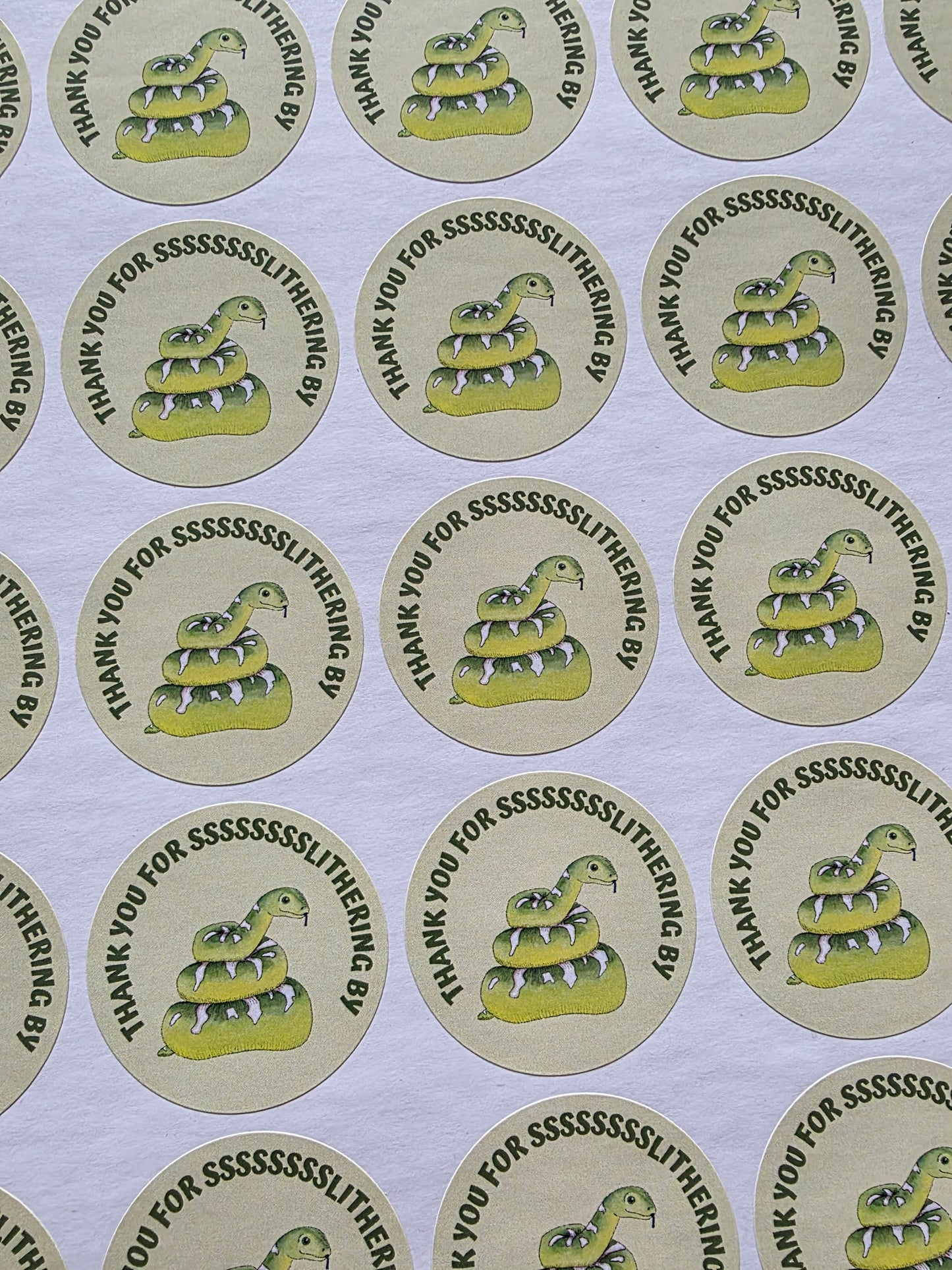 SALE - Snake Reptile Stickers | 35MM | Slithering By | Reptile Party Theme - Dinky Designs