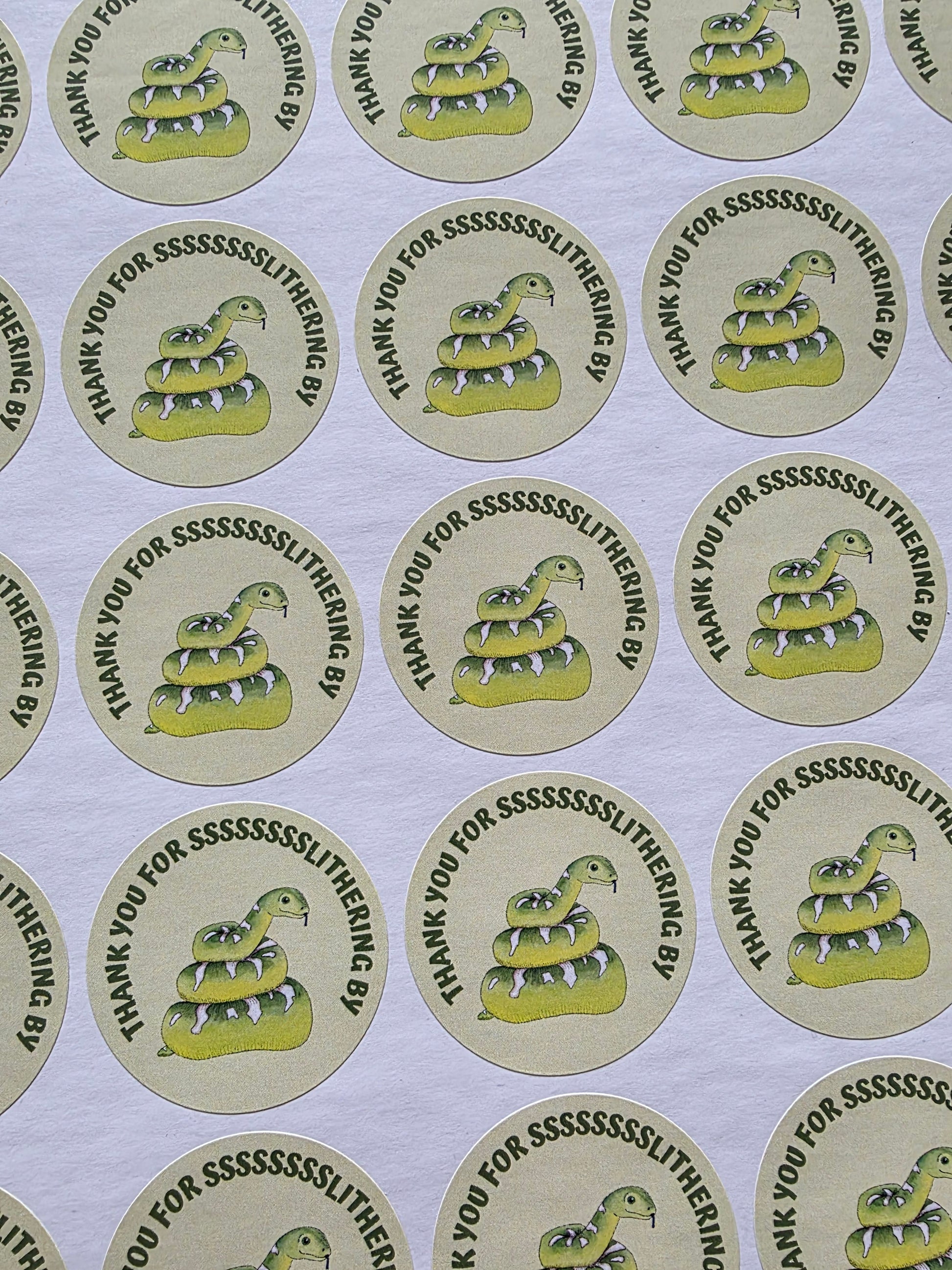 SALE - Snake Reptile Stickers | 35MM | Slithering By | Reptile Party Theme - Dinky Designs