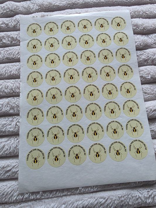 SALE - Spider Reptile Stickers | 30MM | Crawling By | Reptile Party Theme - Dinky Designs