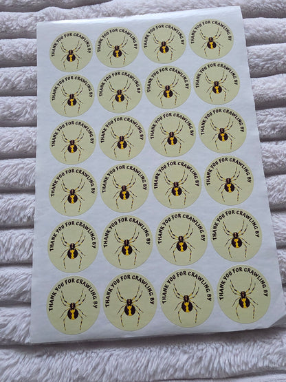 SALE - Spider Reptile Stickers | 45MM | Crawling By | Reptile Party Theme - Dinky Designs