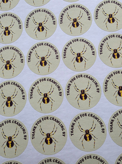 SALE - Spider Reptile Stickers | 45MM | Crawling By | Reptile Party Theme - Dinky Designs
