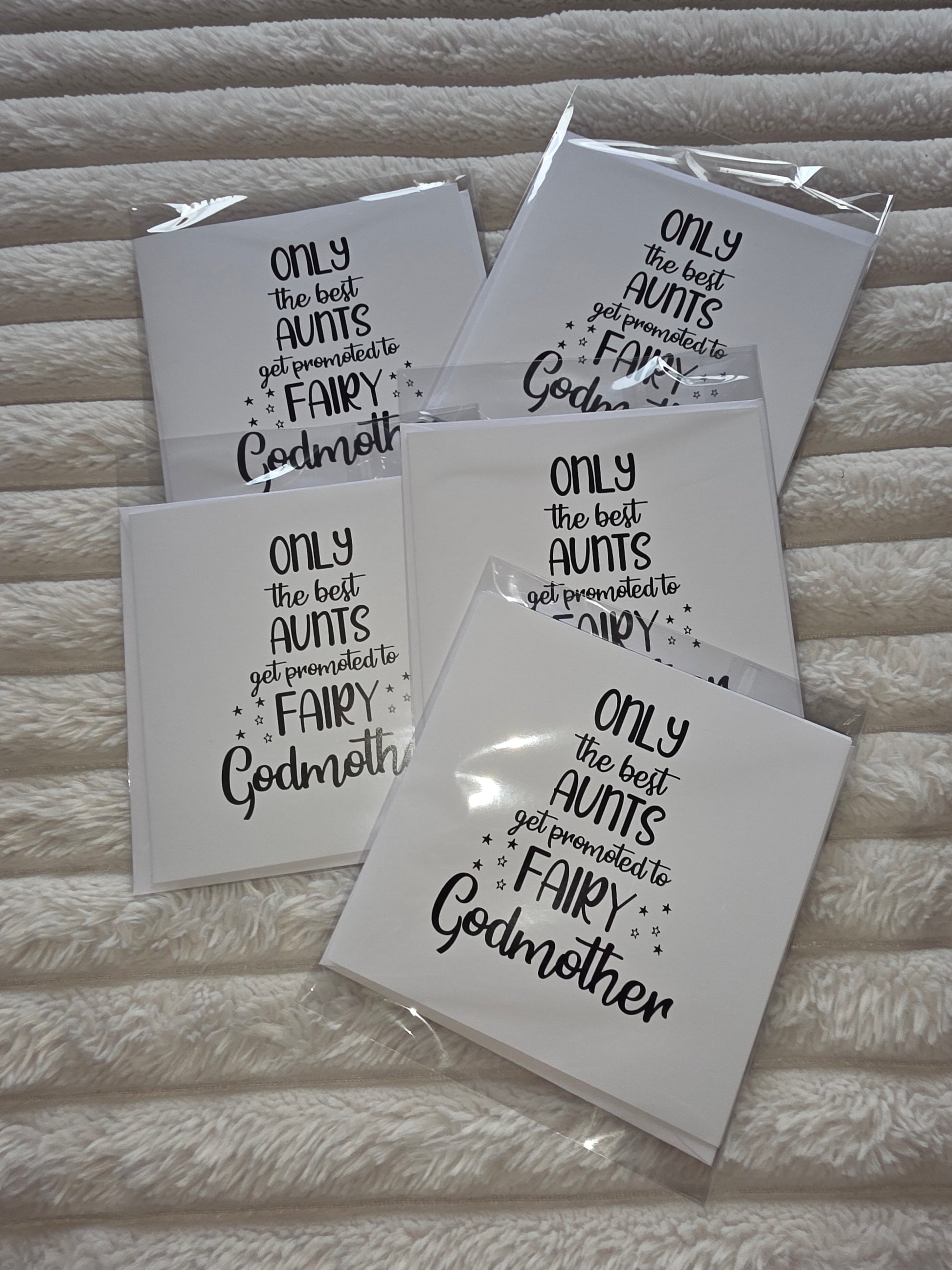 Godmother Card | Only The Best Aunts Get Promoted To Fairy Godmother | Christening Card - Dinky Designs