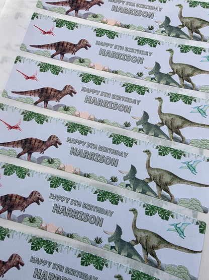 Juice Bottle Labels | Dinosaur Labels, Dinosaur Stickers | Water Bottle Stickers | Dinosaur Party | Party Stickers - Dinky Designs