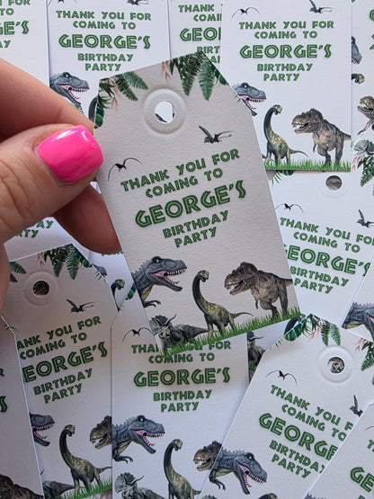 Gift Tags | White Dinosaur Gift Tags | Party Tags | Party Gift Tags | White Dinosaur Party Theme - Dinky Designs
