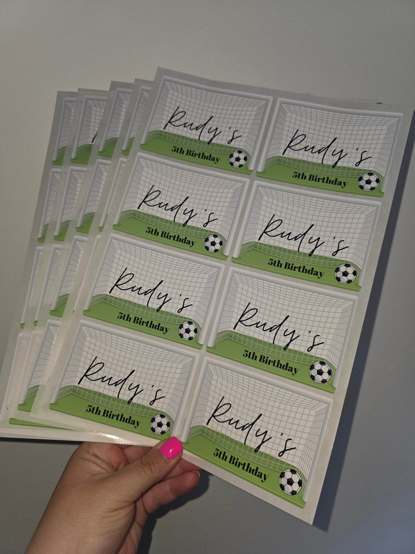 Rectangle Stickers | Party Stickers | Football Party Stickers | Party Bag Stickers - Dinky Designs