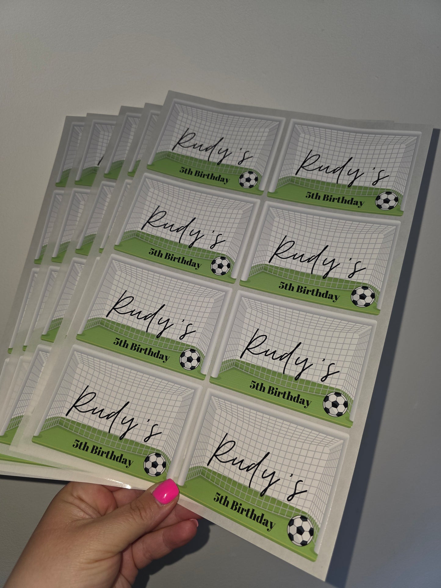Rectangle Stickers | Party Stickers | Football Party Stickers | Party Bag Stickers - Dinky Designs