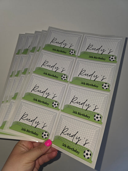 Rectangle Stickers | Party Stickers | Football Party Stickers | Party Bag Stickers - Dinky Designs