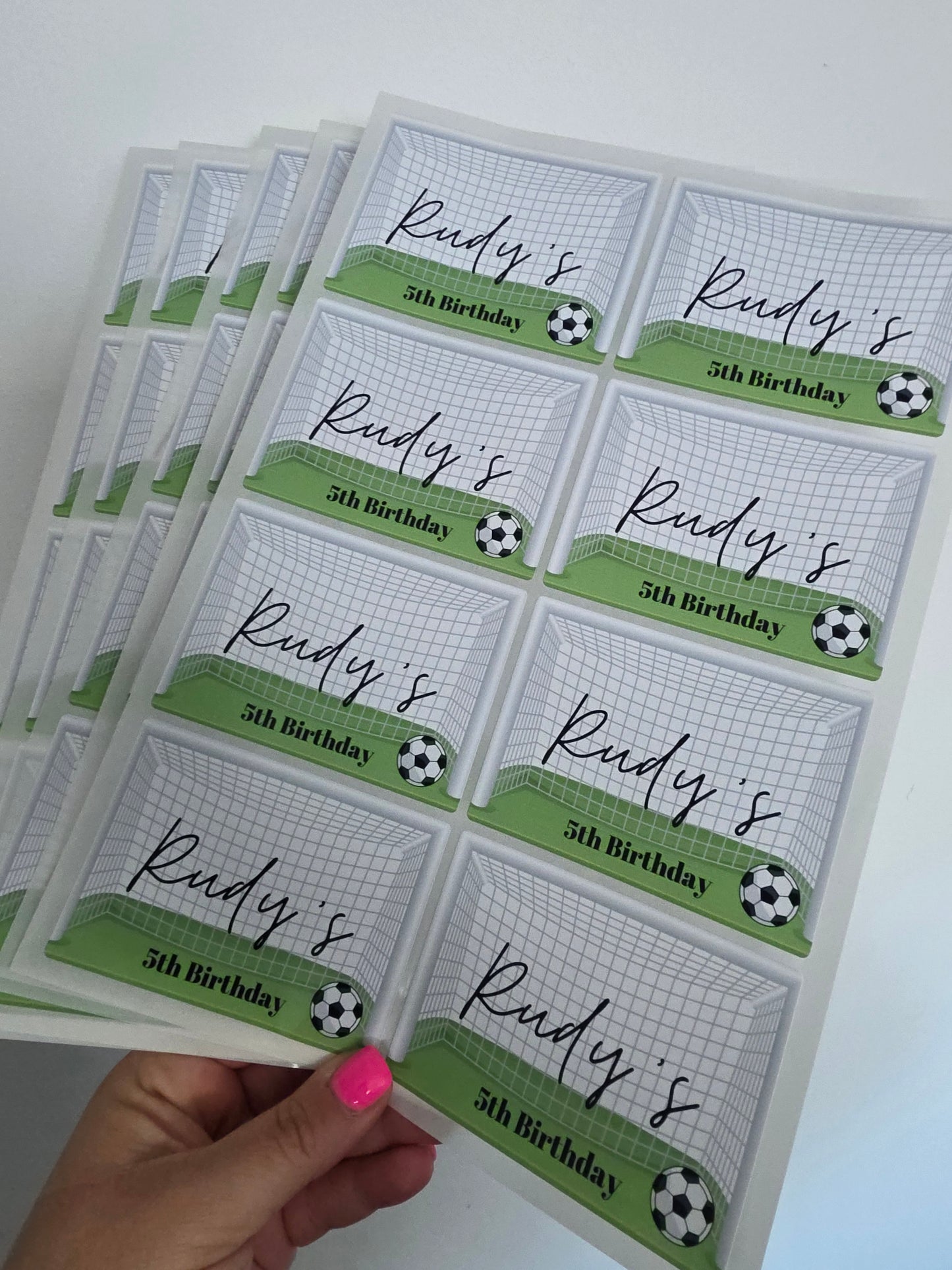 Rectangle Stickers | Party Stickers | Football Party Stickers | Party Bag Stickers - Dinky Designs