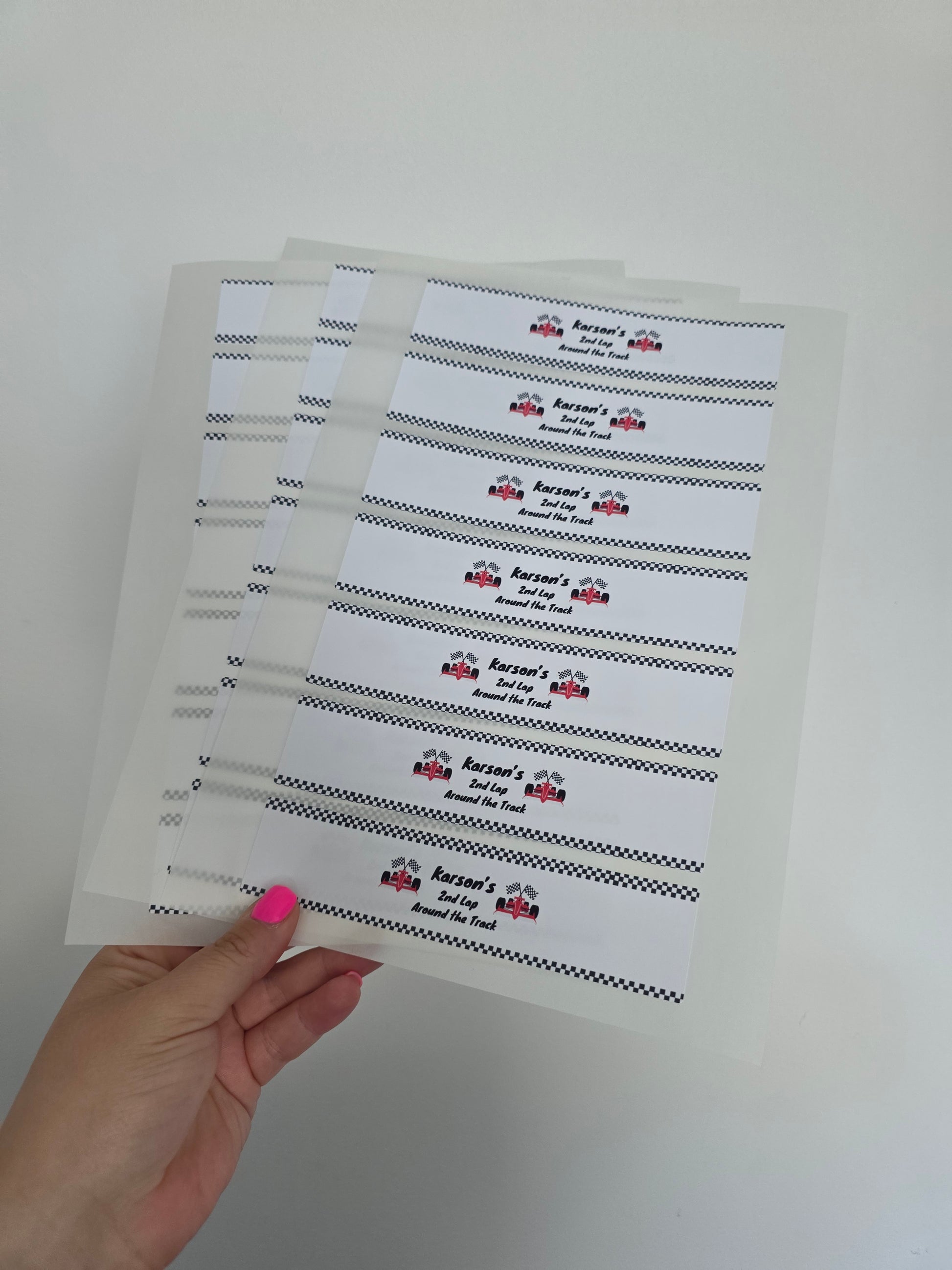 Race Car Water Labels | Water Bottle Labels | Juice Bottle Labels | Race Car Party - Dinky Designs