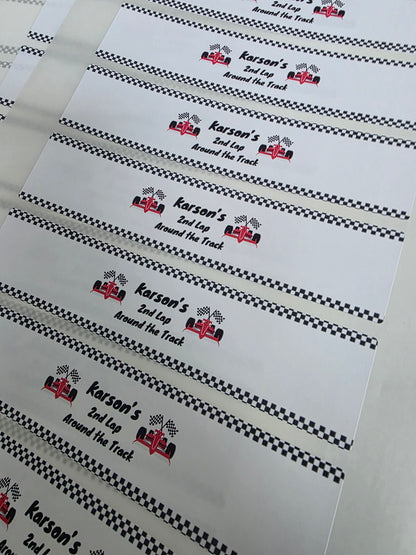 Race Car Water Labels | Water Bottle Labels | Juice Bottle Labels | Race Car Party - Dinky Designs