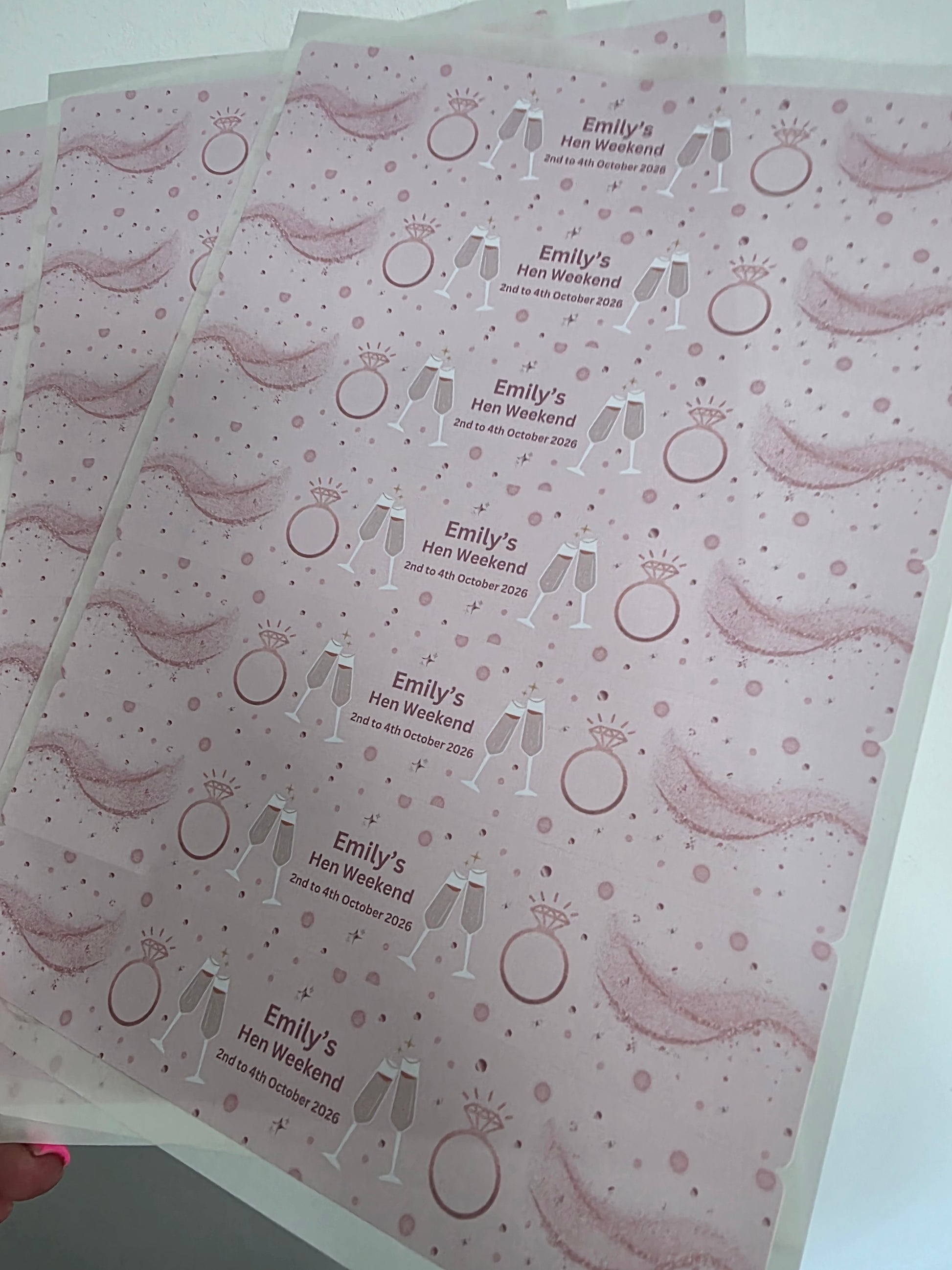 Hen Party Water Bottle Labels | Pink Hen Party Water Labels | Hen Do Stickers - Dinky Designs