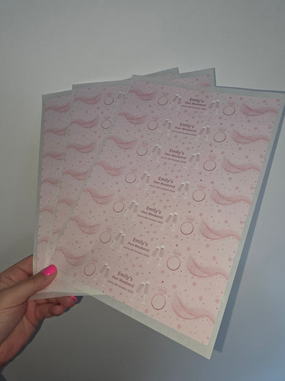 Hen Party Water Bottle Labels | Pink Hen Party Water Labels | Hen Do Stickers - Dinky Designs
