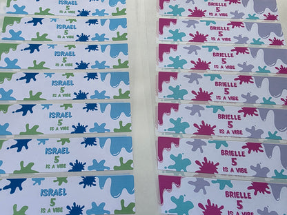 Juice Bottle Labels | Pink Purple Slime Theme Labels | Water Bottle Stickers | Slime Party | Party Stickers - Dinky Designs
