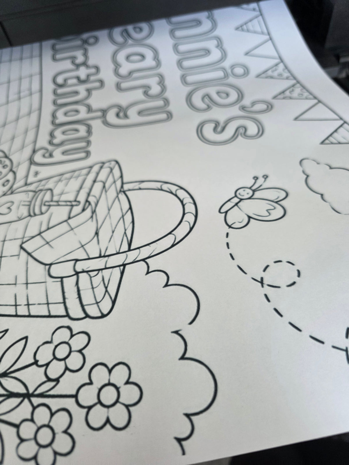 Teddy Bear Picnic Banner | Personalised Party Colouring Banner | Teddy Bear Picnic Party Theme
