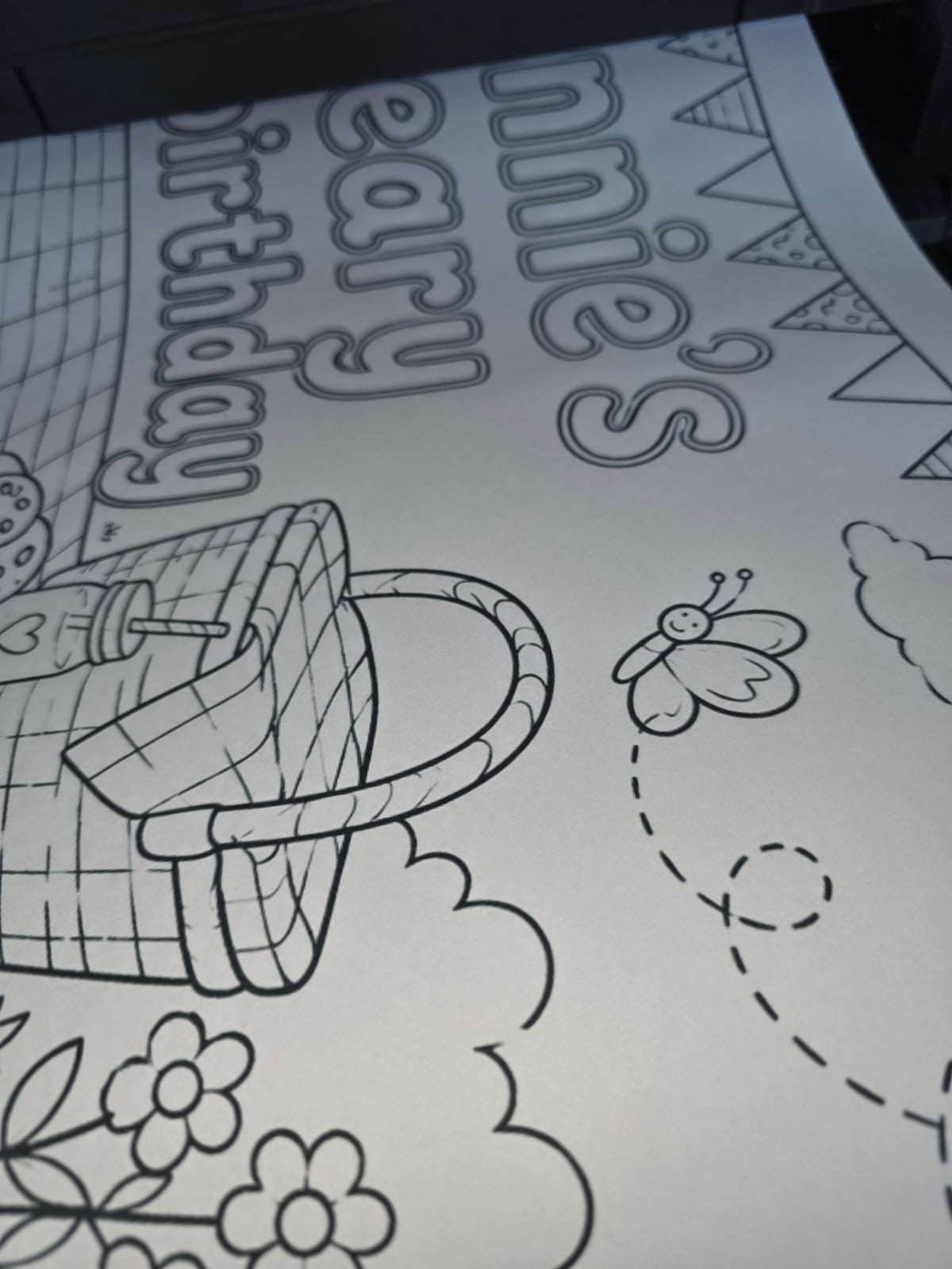 Teddy Bear Picnic Banner | Personalised Party Colouring Banner | Teddy Bear Picnic Party Theme
