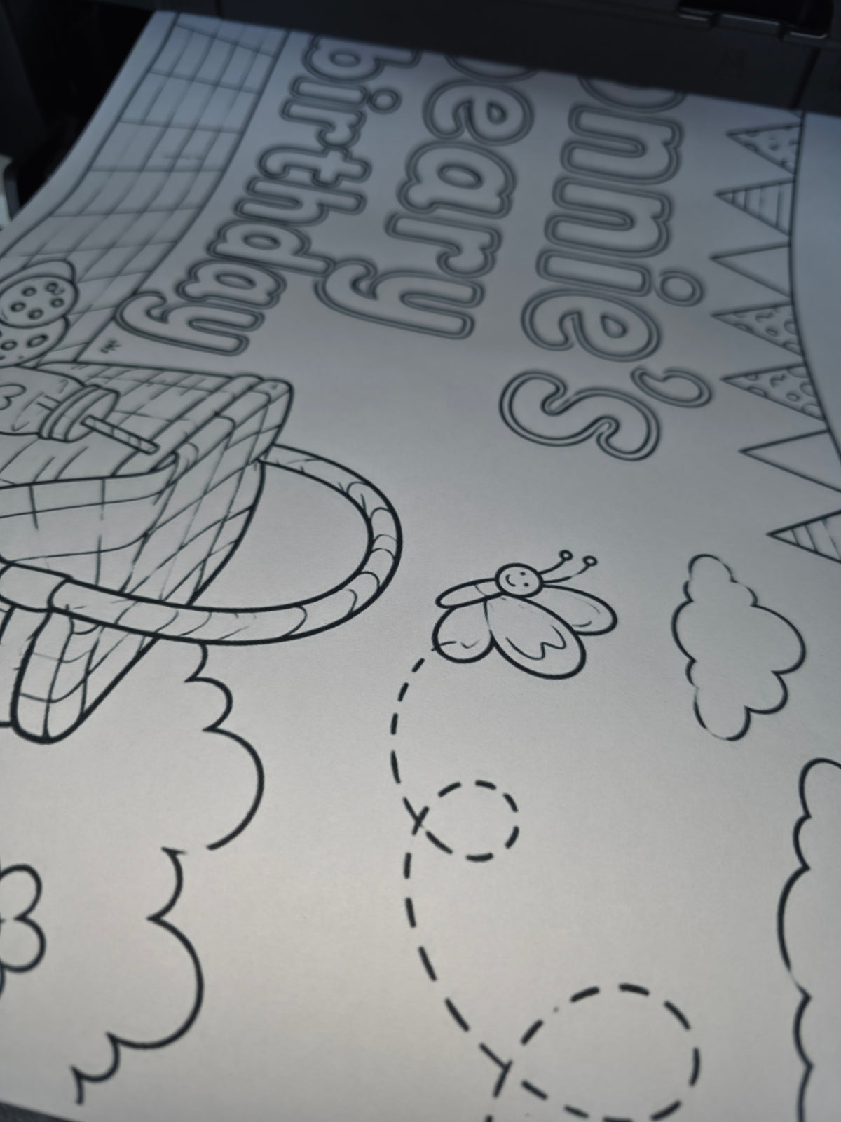 Teddy Bear Picnic Banner | Personalised Party Colouring Banner | Teddy Bear Picnic Party Theme
