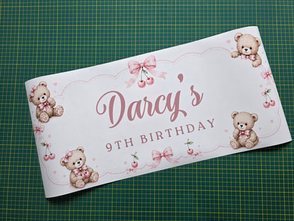 Teddy Bear Banner | Personalised Party Banner | Teddy Bear Party Theme