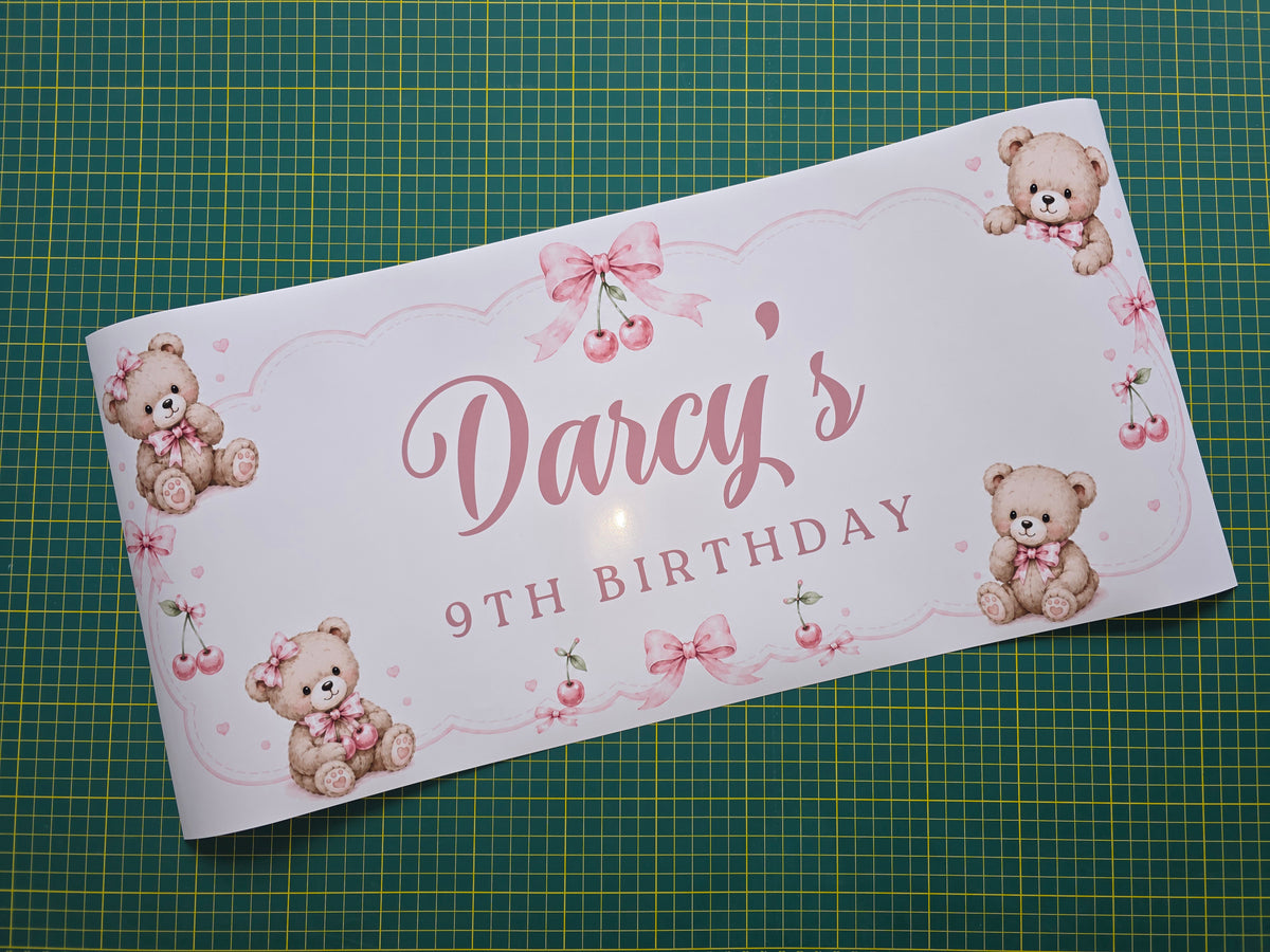 Teddy Bear Banner | Personalised Party Banner | Teddy Bear Party Theme