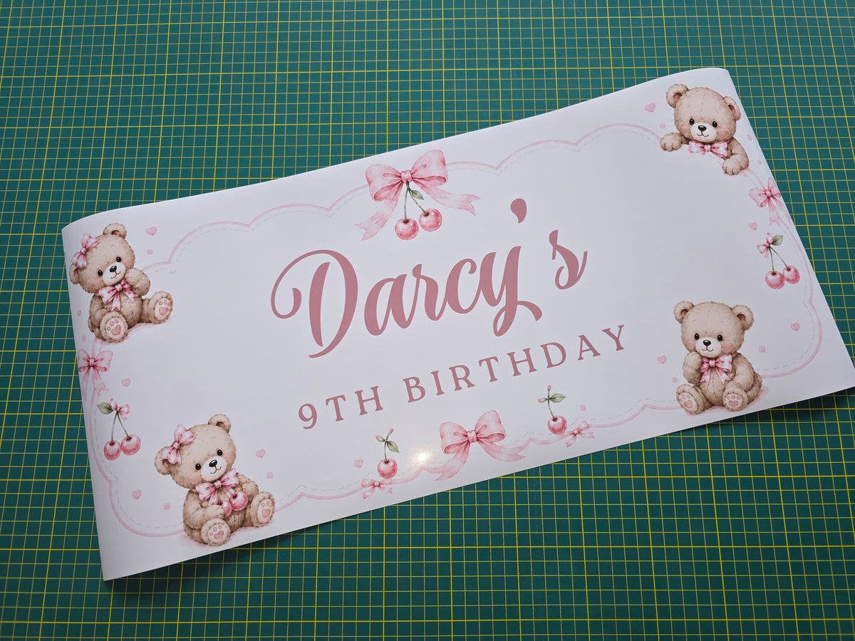 Teddy Bear Banner | Personalised Party Banner | Teddy Bear Party Theme