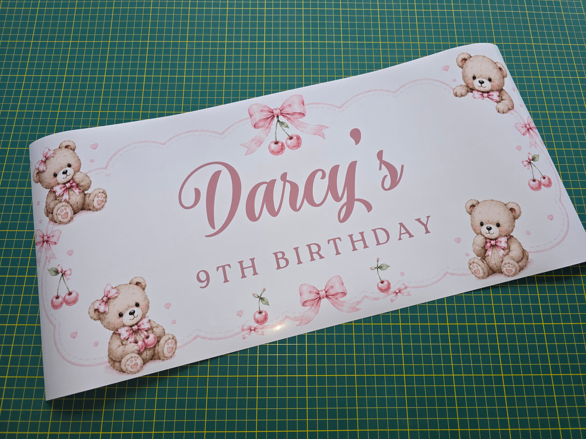 Teddy Bear Banner | Personalised Party Banner | Teddy Bear Party Theme