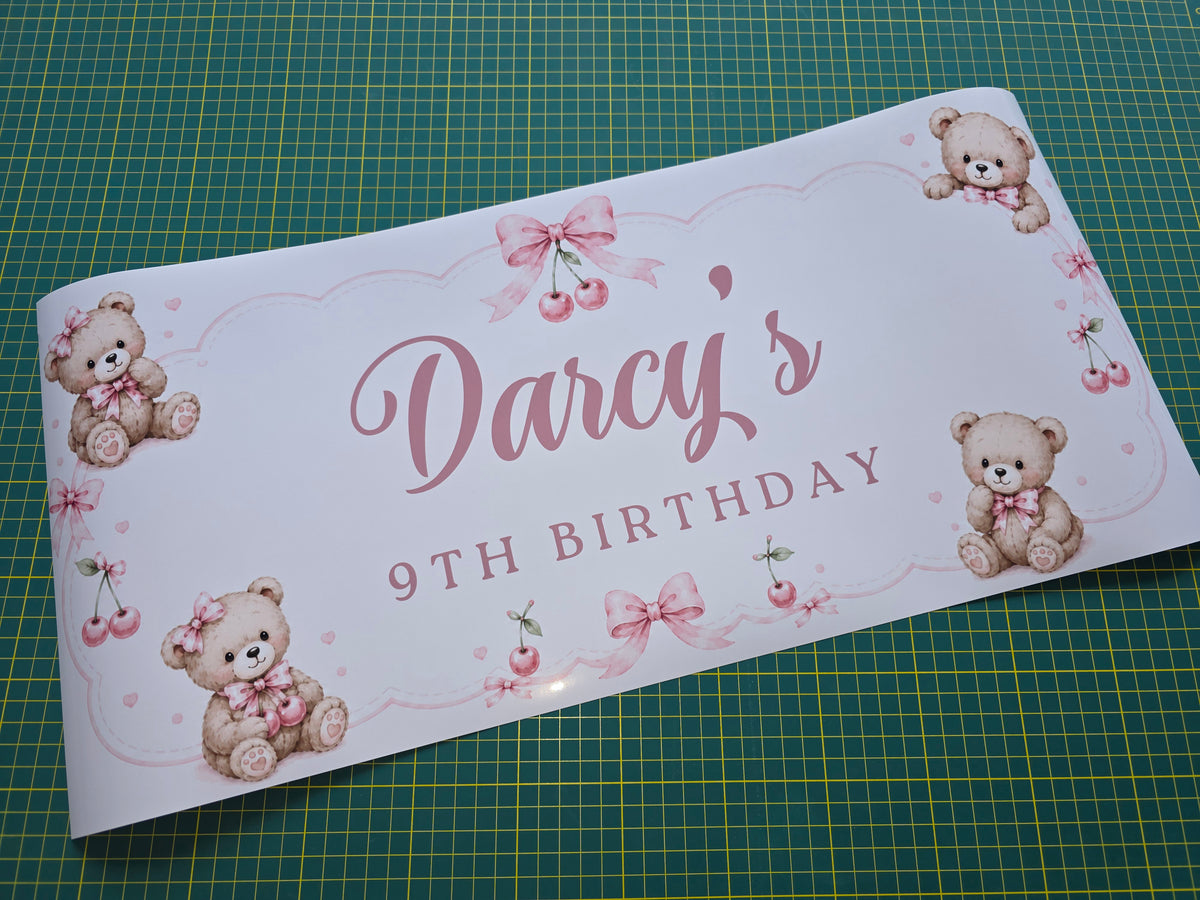 Teddy Bear Banner | Personalised Party Banner | Teddy Bear Party Theme