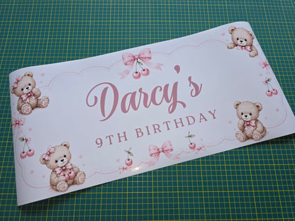 Teddy Bear Banner | Personalised Party Banner | Teddy Bear Party Theme