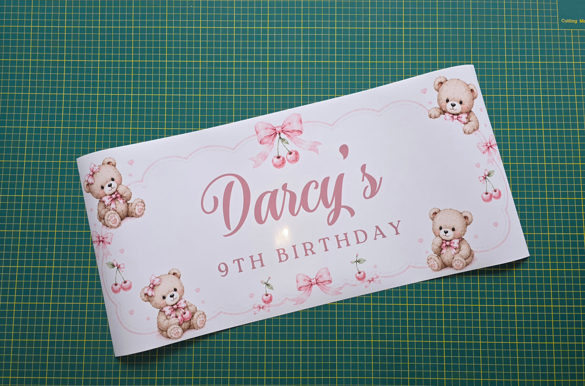 Teddy Bear Banner | Personalised Party Banner | Teddy Bear Party Theme
