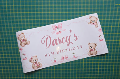 Teddy Bear Banner | Personalised Party Banner | Teddy Bear Party Theme