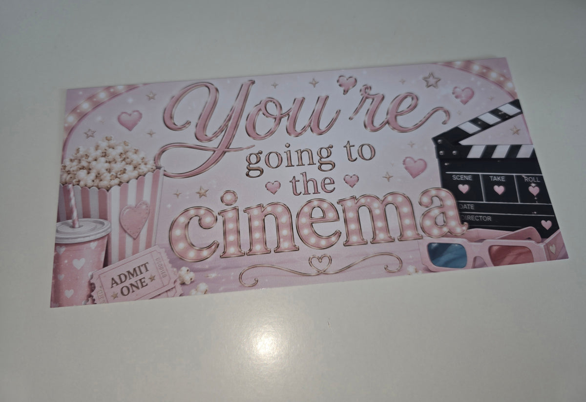 Surprise Ticket Print | You're Going To The Cinema | Pink Ticket Pass Voucher Membership | Gift Idea