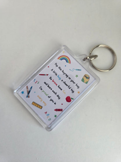 First Day of School Gift Set | Reception Card &amp; Keyring | Back to School | Good Luck Gift