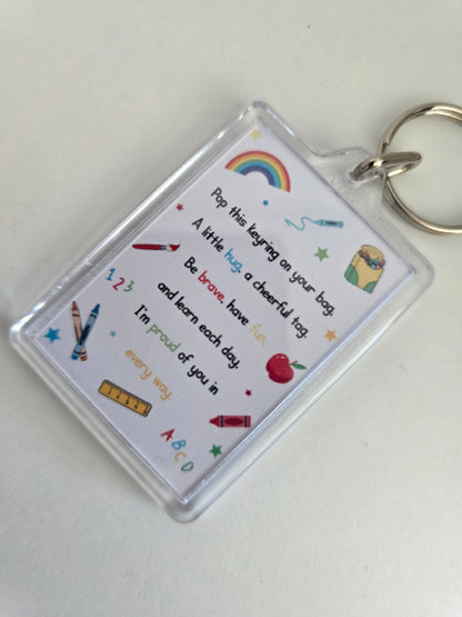 First Day of School Gift Set | Reception Card &amp; Keyring | Back to School | Good Luck Gift
