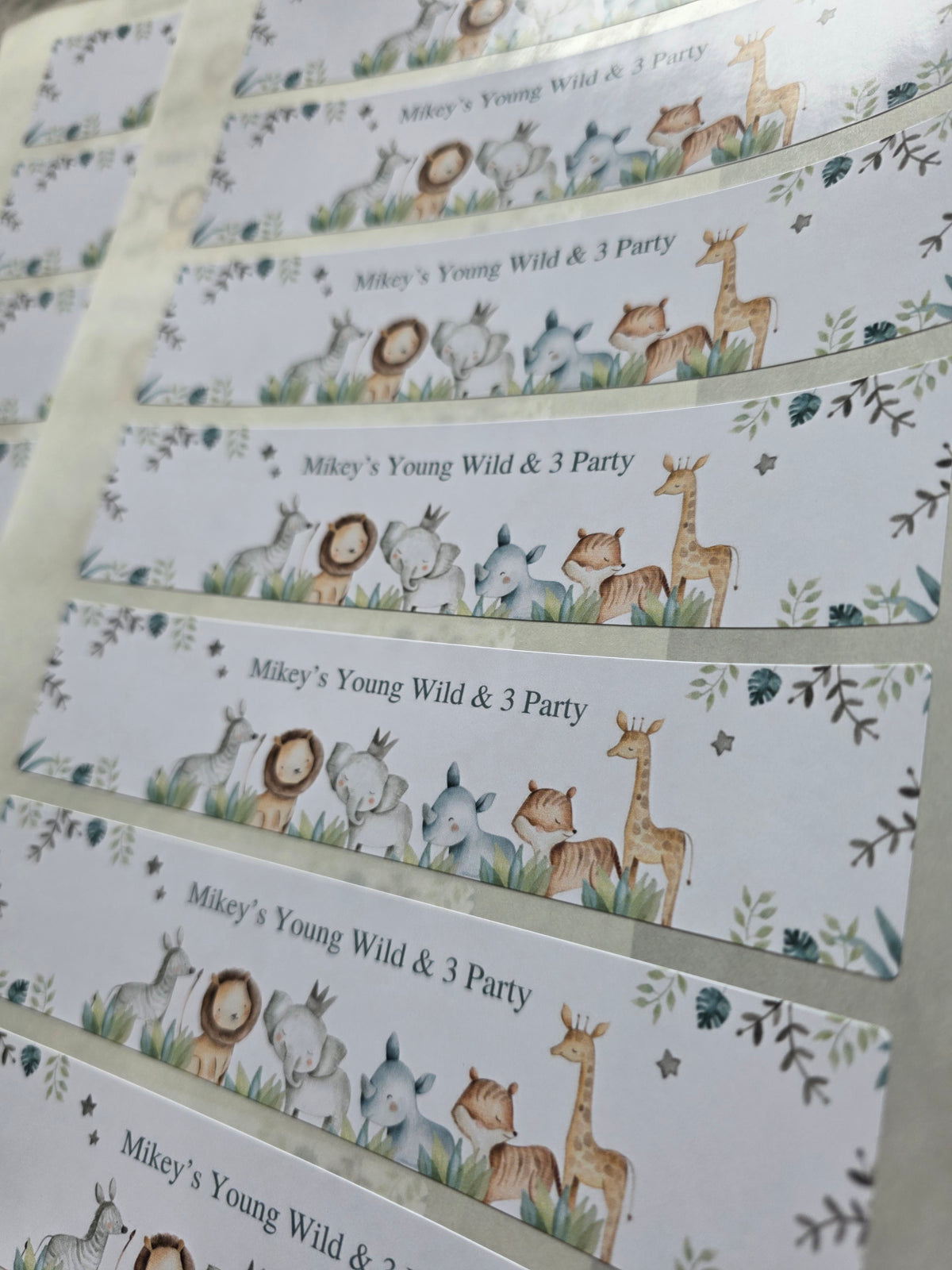 Personalised Juice Bottle Labels | Safari Jungle Animal Party Juice Labels | Water Bottle Stickers | Safari Animal Party | Party Stickers