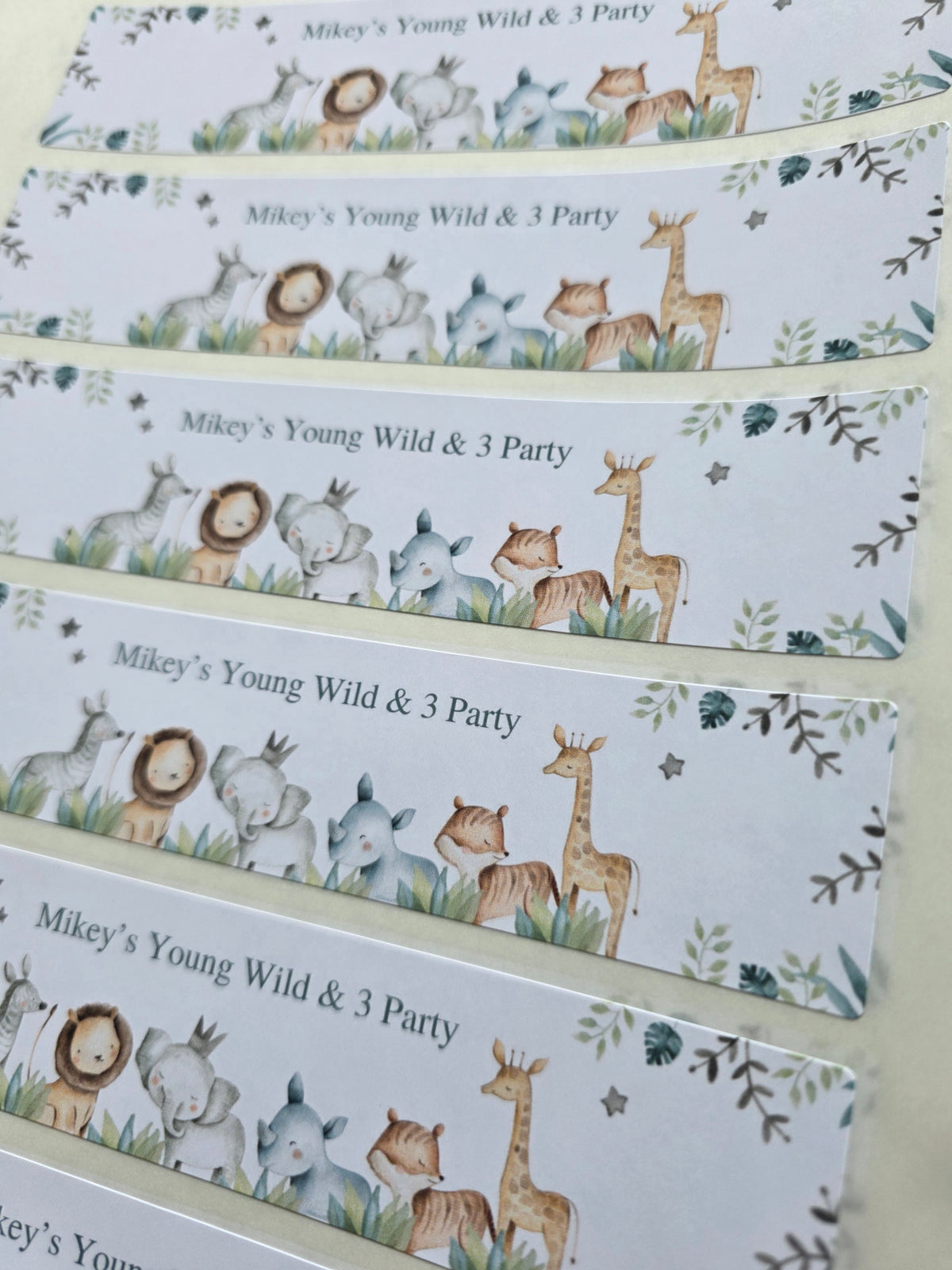 Personalised Juice Bottle Labels | Safari Jungle Animal Party Juice Labels | Water Bottle Stickers | Safari Animal Party | Party Stickers