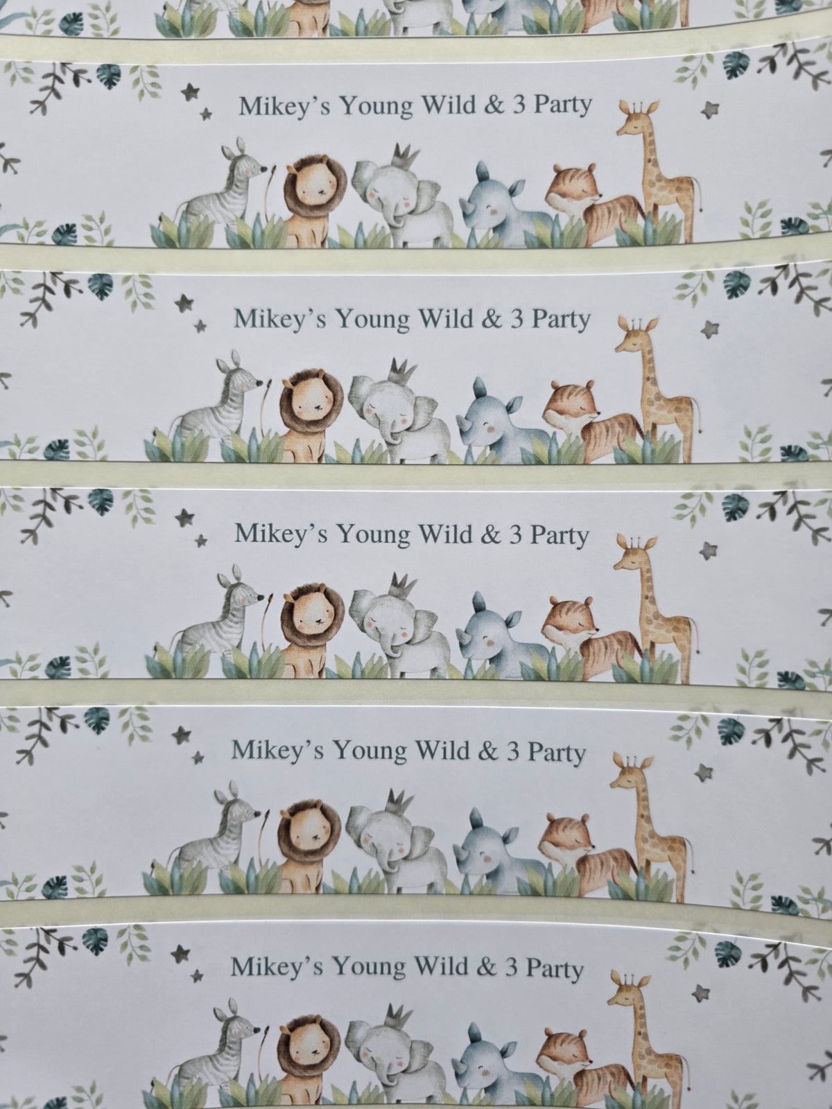 Personalised Juice Bottle Labels | Safari Jungle Animal Party Juice Labels | Water Bottle Stickers | Safari Animal Party | Party Stickers
