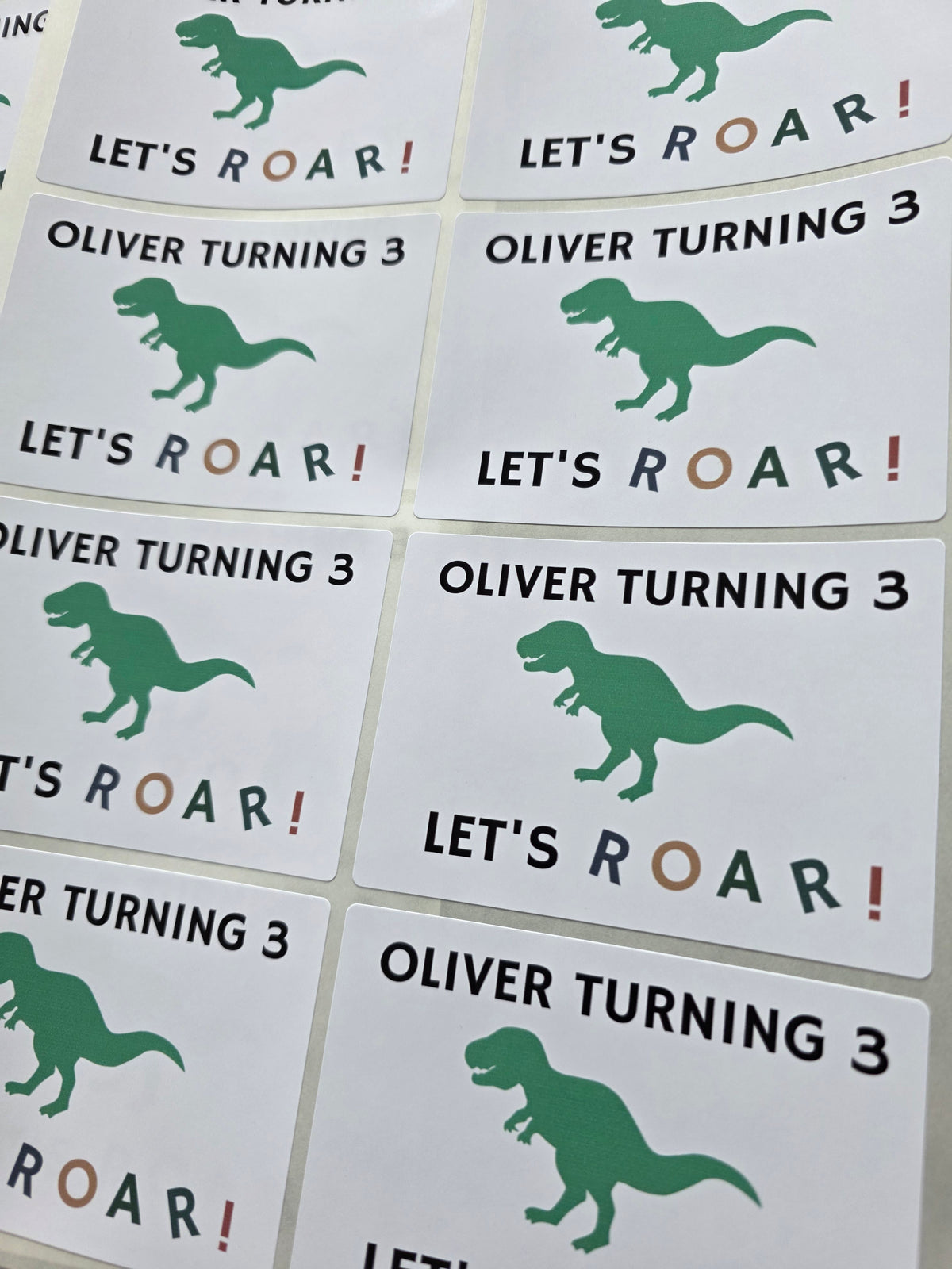 Rectangle Stickers | Dinosaur Party Stickers | Party Bag Stickers