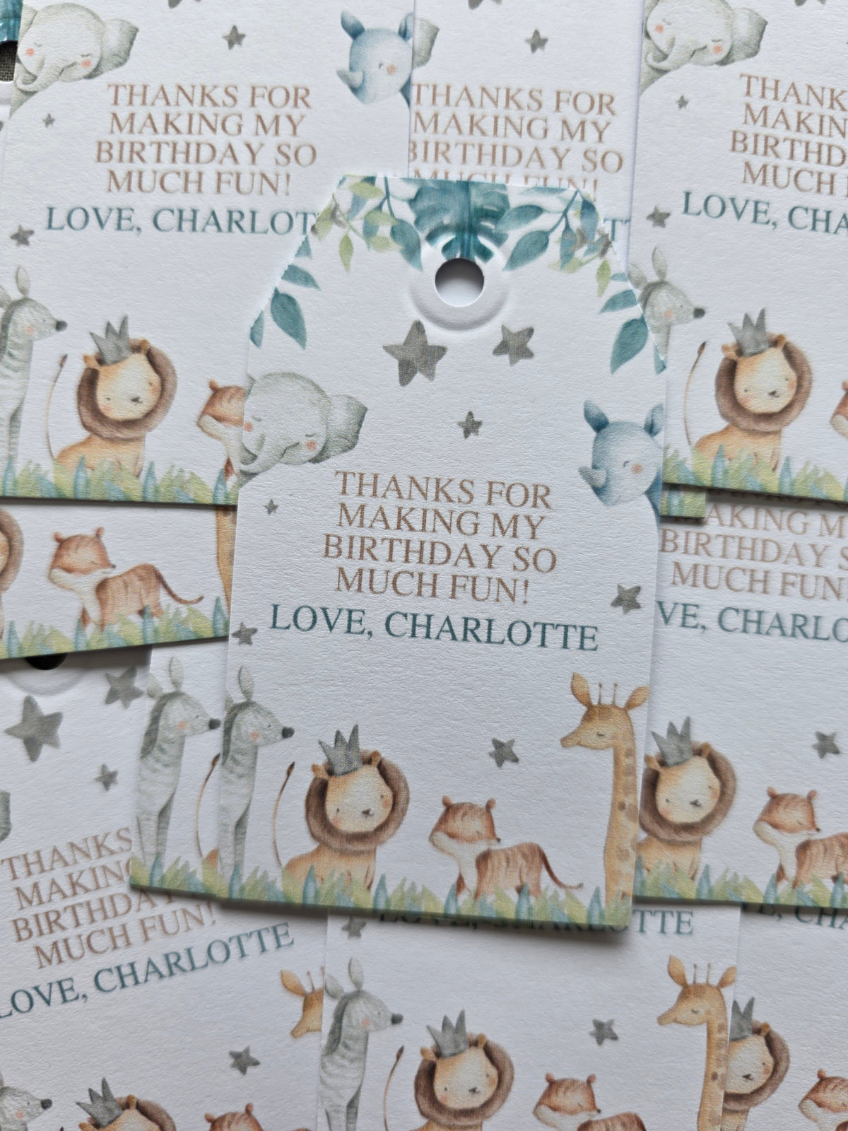 Gift Tags | Safari Animal Gift Tags | Party Tags | Party Gift Tags | Safari Animal Party Theme | Jungle Animal Party Theme