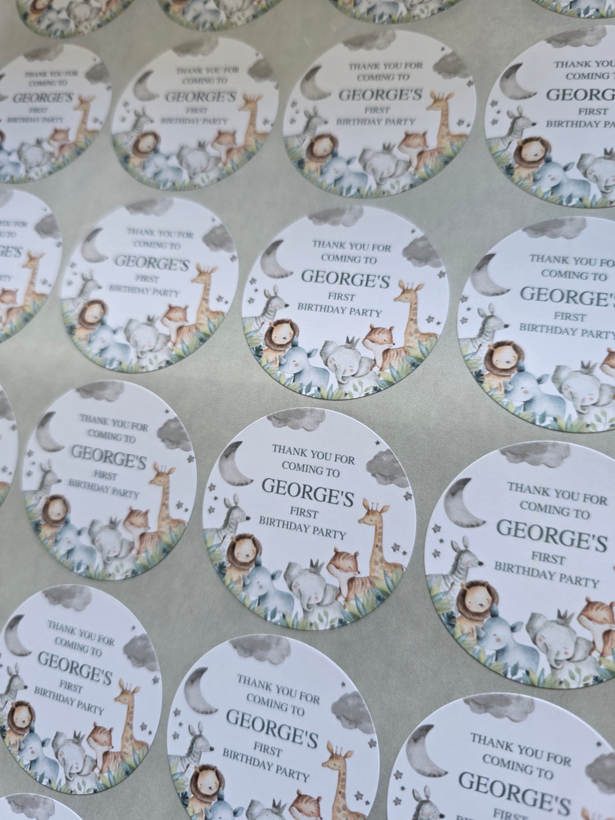 Safari Animal Stickers | Circle Stickers | Jungle Animal Stickers | Sticker Sheet | Party Stickers | Animal Party Theme