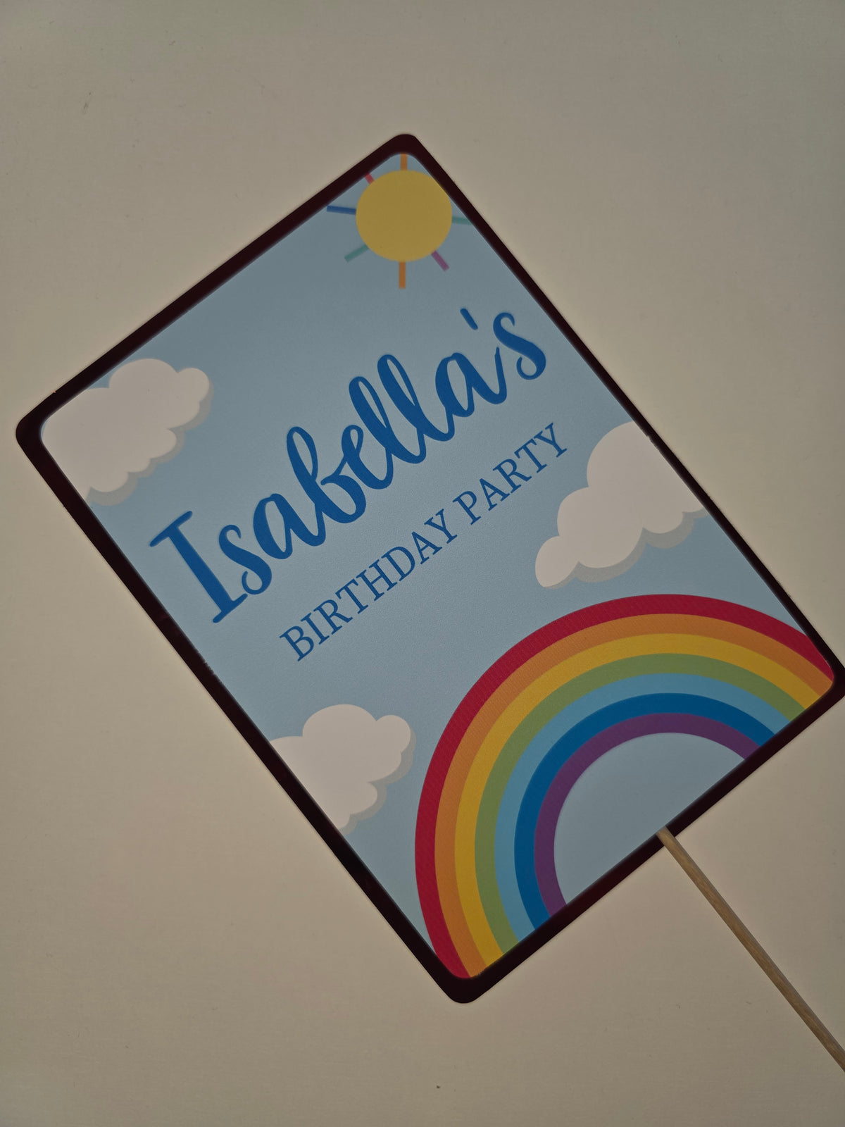 Cake Topper | Personalised Rainbow Cake Topper | Rainbow Party Supplies