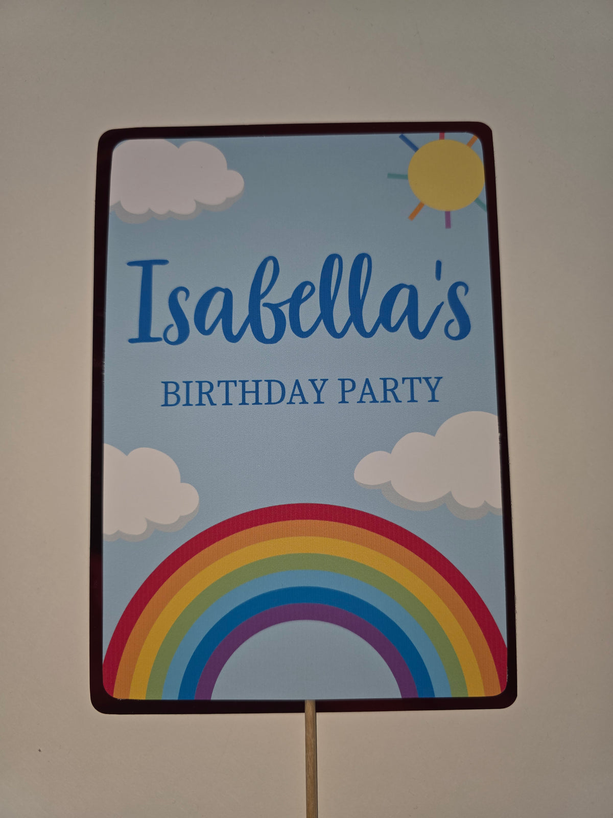 Cake Topper | Personalised Rainbow Cake Topper | Rainbow Party Supplies