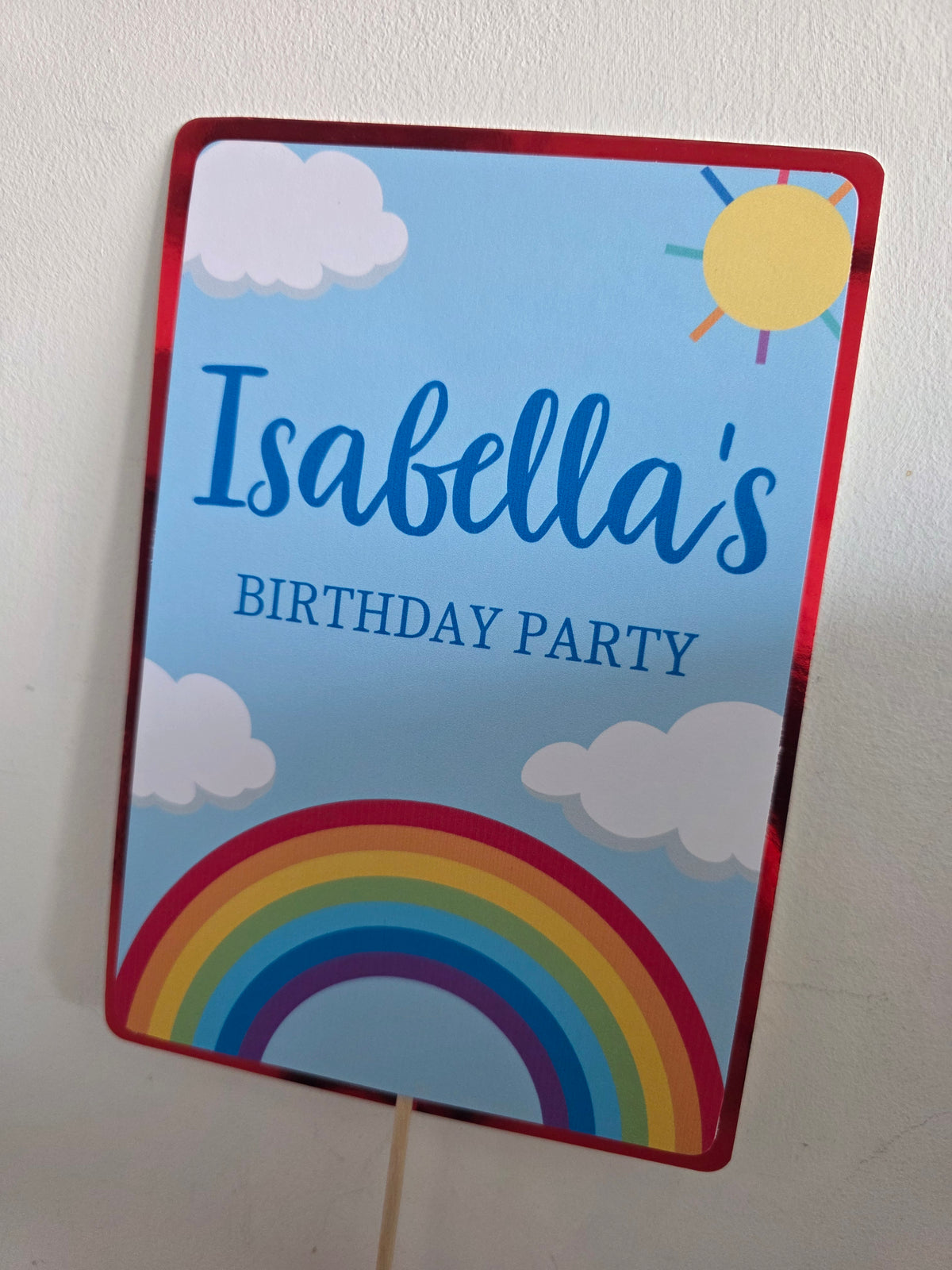 Cake Topper | Personalised Rainbow Cake Topper | Rainbow Party Supplies