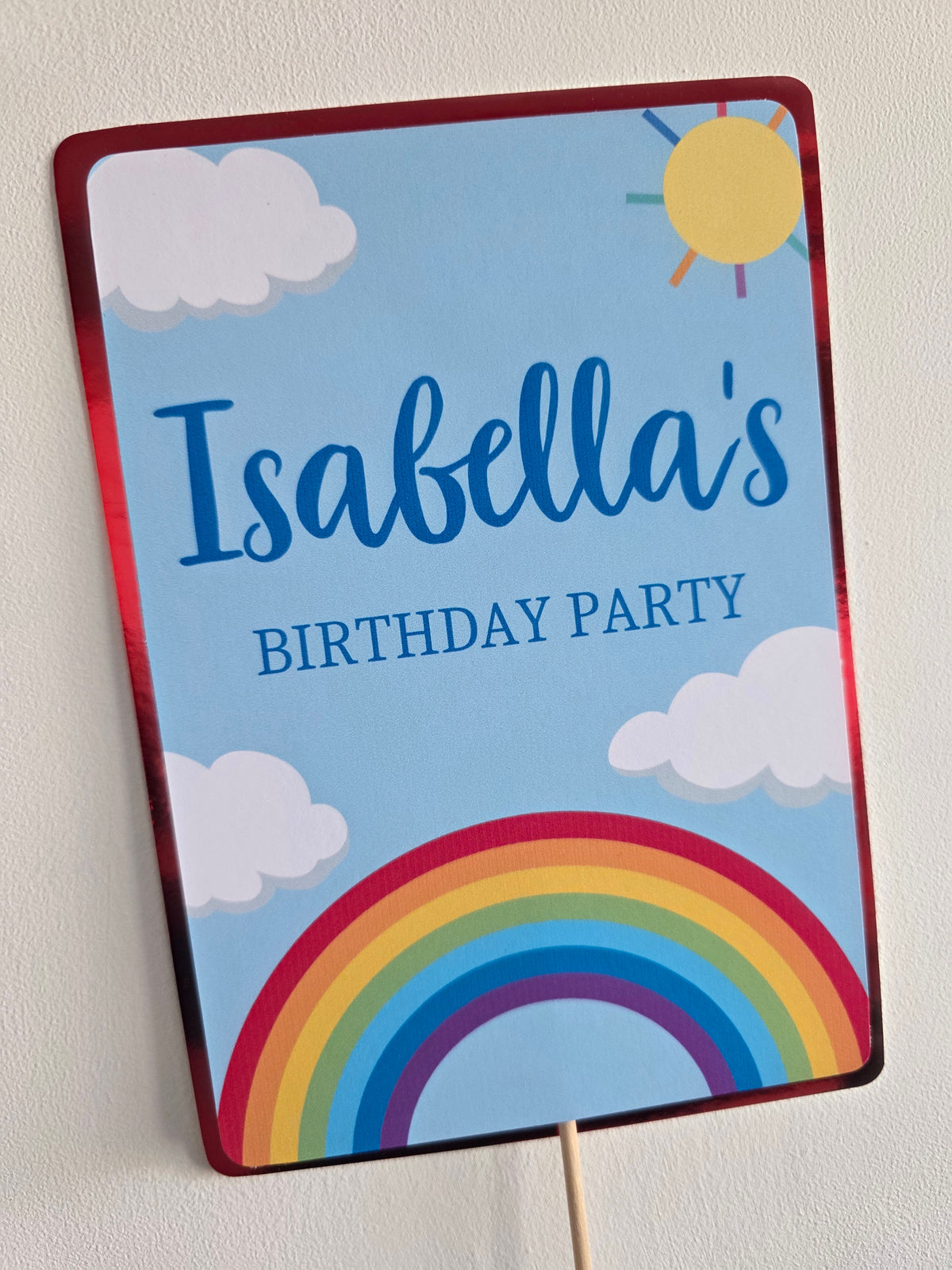 Cake Topper | Personalised Rainbow Cake Topper | Rainbow Party Supplies