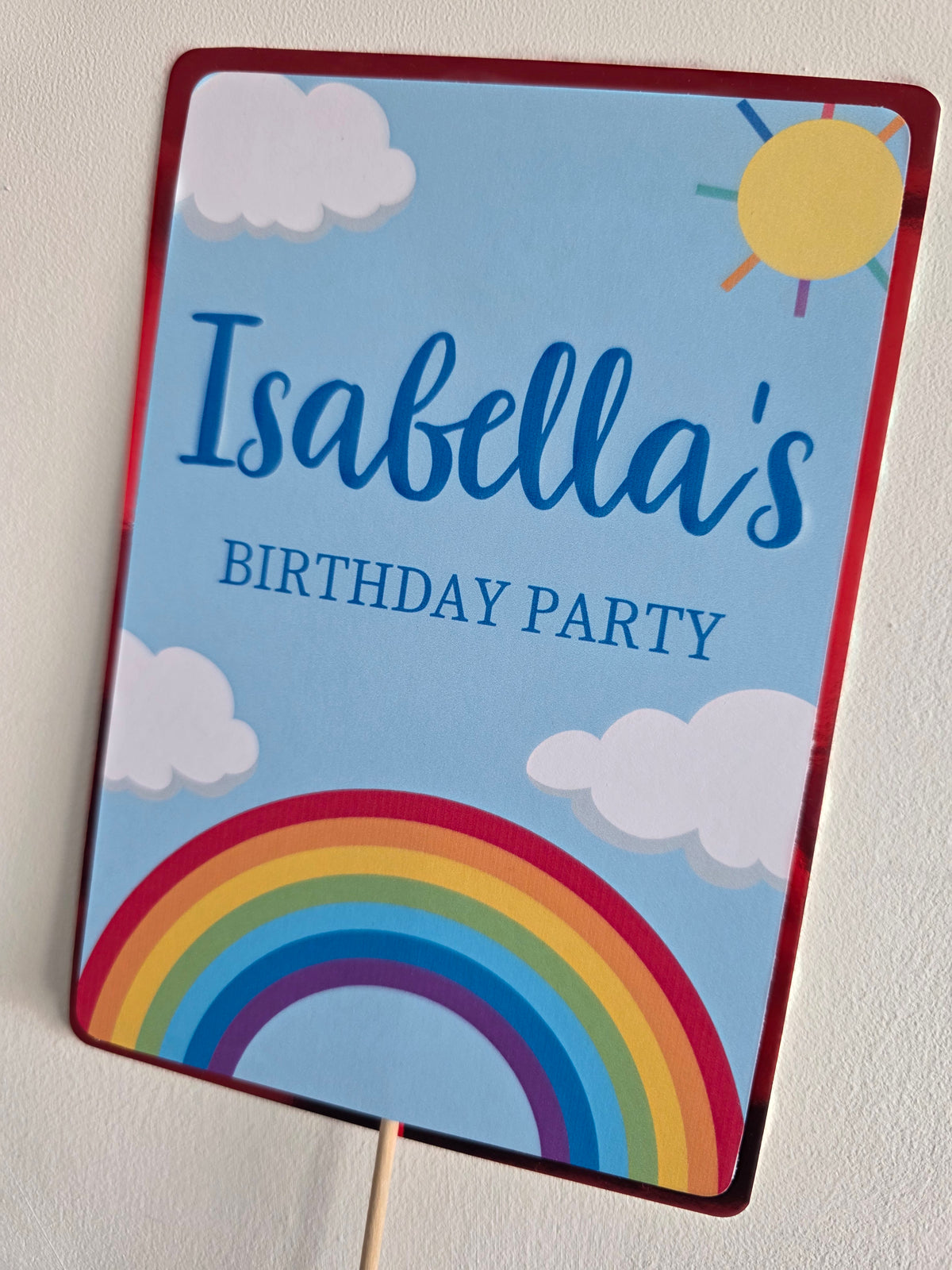 Cake Topper | Personalised Rainbow Cake Topper | Rainbow Party Supplies