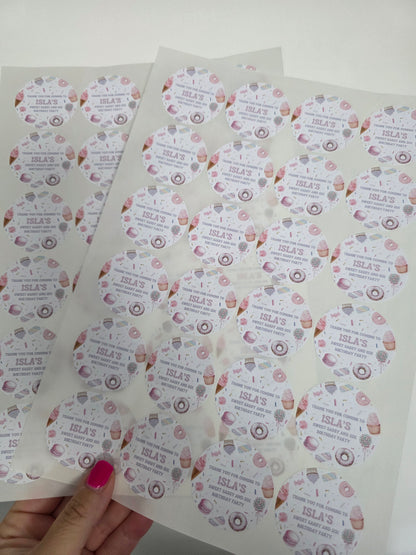 Sweet Candy Stickers | Various Sizes | Sweet Candy Party Supplies | Sweet Candy Theme Party - Dinky Designs