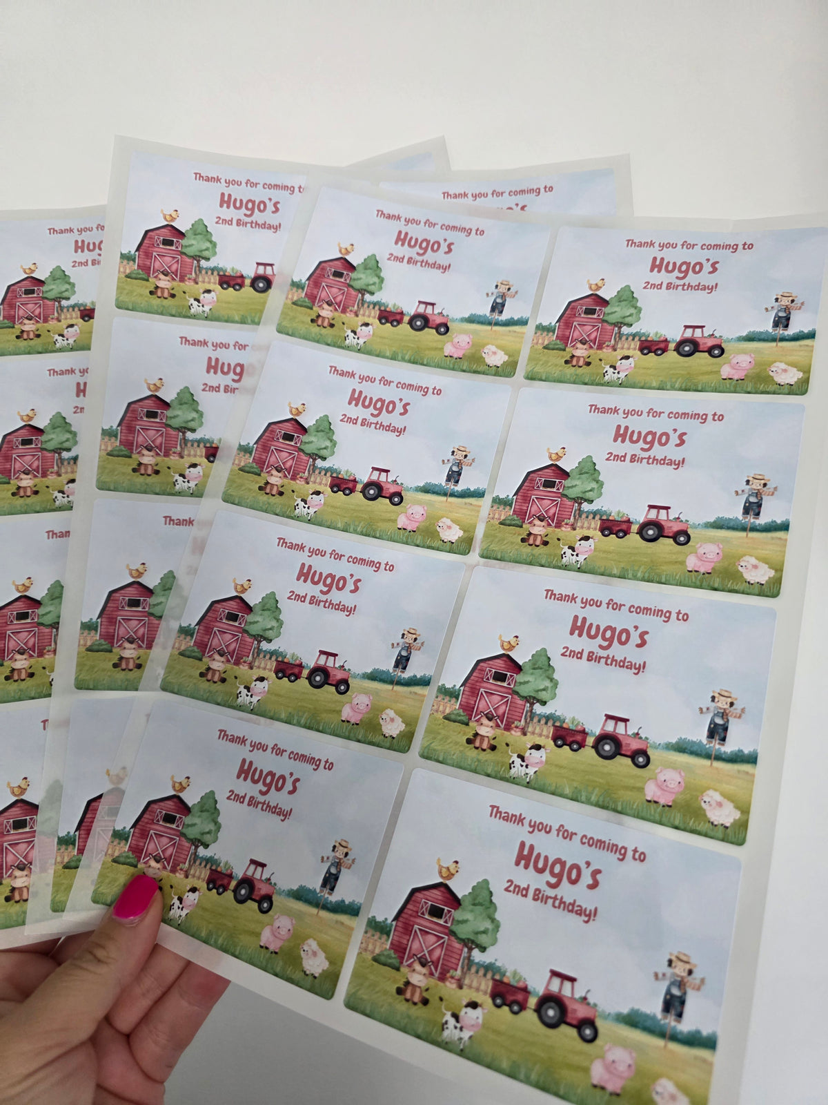 Rectangle Stickers | Party Stickers | Farm Animal Party Stickers | Party Bag Stickers