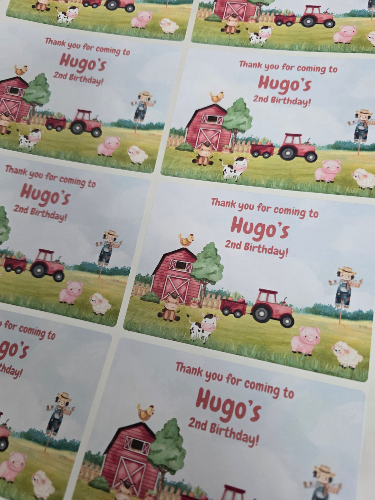Rectangle Stickers | Party Stickers | Farm Animal Party Stickers | Party Bag Stickers