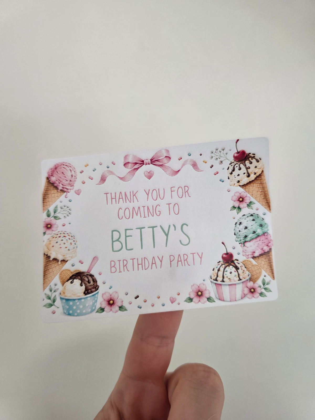 Rectangle Stickers | Ice Cream Party Stickers | Party Bag Stickers