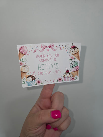 Rectangle Stickers | Ice Cream Party Stickers | Party Bag Stickers