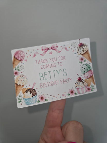 Rectangle Stickers | Ice Cream Party Stickers | Party Bag Stickers