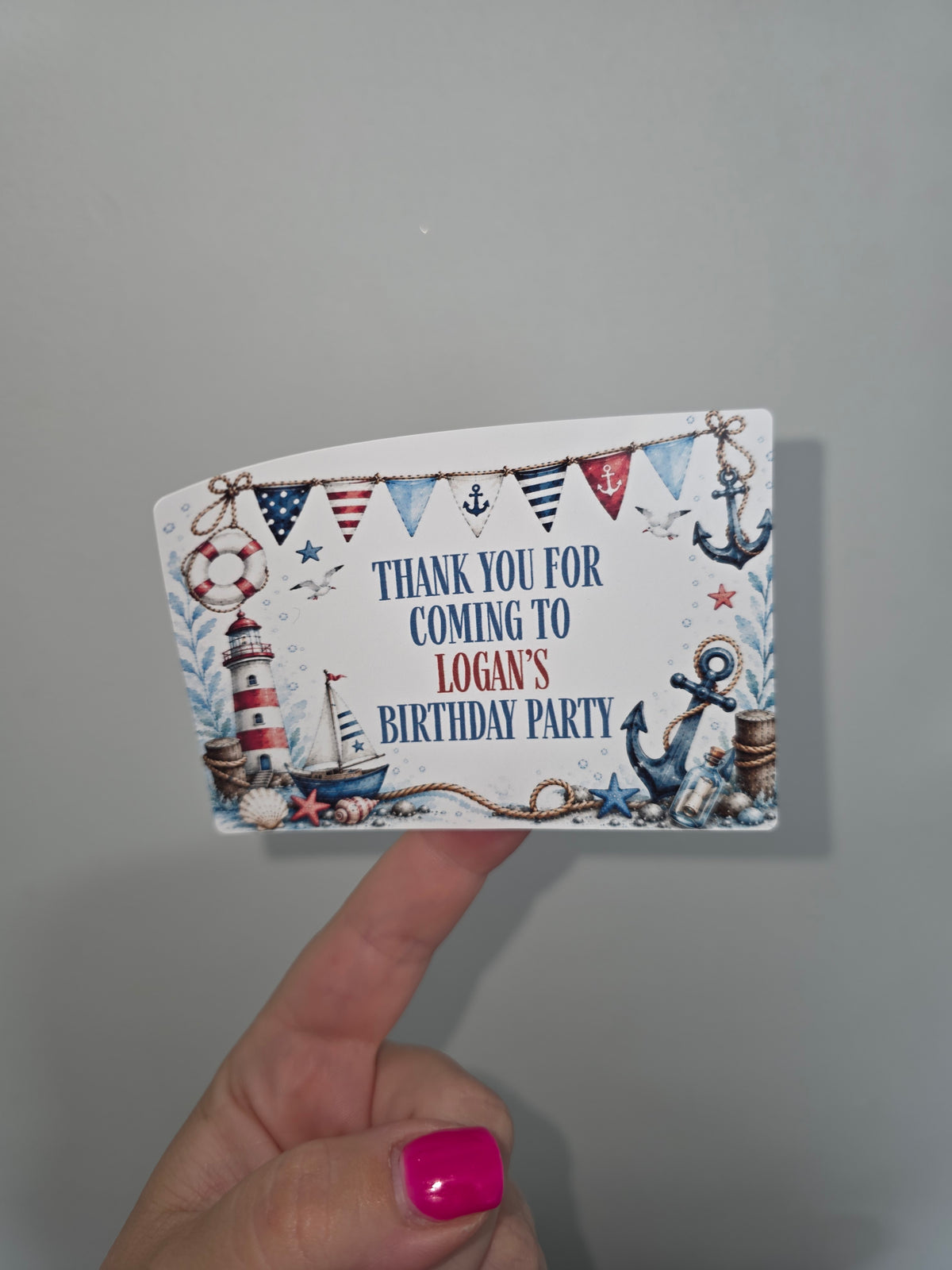 Rectangle Stickers | Sailor Party Stickers | Party Bag Stickers