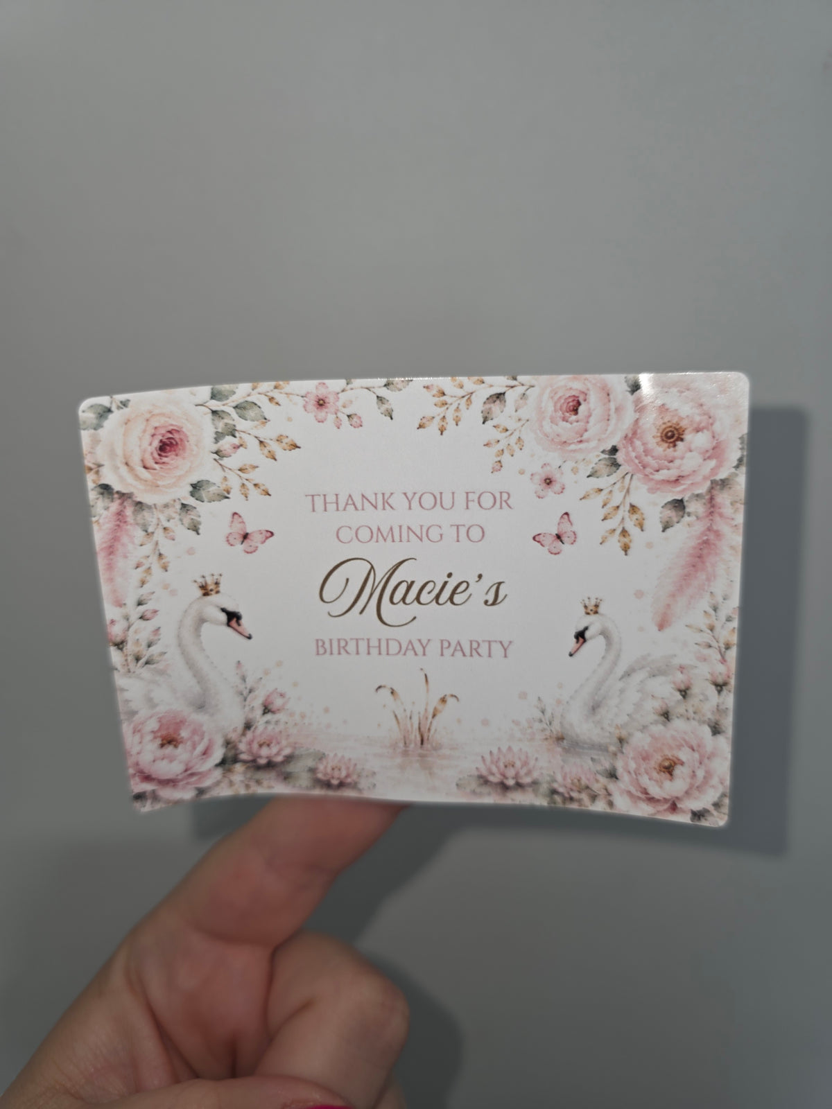 Rectangle Stickers | Swan Party Stickers | Party Bag Stickers